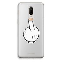 Middle finger white: OnePlus 6 Transparant Hoesje