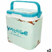 Draagbare harde koelbox Aktive 24 L 37 x 35 x 27 cm Blauw (2 Stuks)