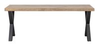 WOOOD Eettafel 'Tablo' Mangohout Visgraat, met X-poot, 200 x 90cm