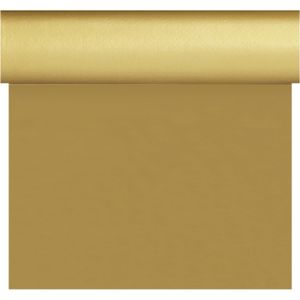 Feestartikelen gouden tafelkleden/tafellopers/placemats 40 x 480 cm