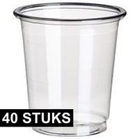 40x PLA wegwerp shotglaasjes transparant 40 ml   -