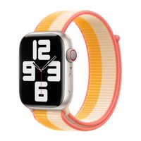 Apple origineel Sport Loop Apple Watch 42mm / 44mm / 45mm / 49mm Maize / White - ML2Y3ZM/A - thumbnail