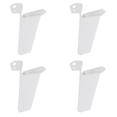 Massief stalen meubelpoot wit taps 8 bij 5 cm en hoogte 10 cm - 4 stuks