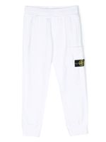 Stone Island Junior pantalon de jogging à patch Compass - Blanc