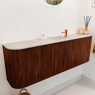 Toiletmeubel Mondiaz Joya Dlux | 123.2 cm | Meubelkleur Ruby | Faye wastafel Ostra Wasbak Midden | 1 kraangat