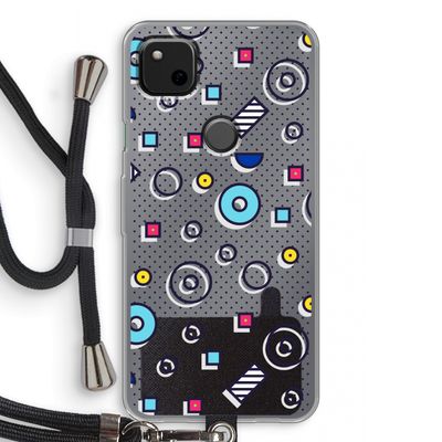 8-bit N°9: Pixel 4a Transparant Hoesje met koord