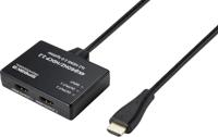 SpeaKa Professional SP-9443508 1 + 2 poorten HDMI-splitter Zwart - thumbnail