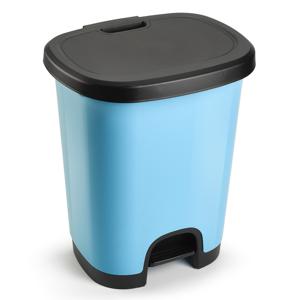 PlasticForte Pedaalemmer - kunststof - zwart-blauw - 18 liter   -