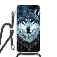 Darkness Wolf: iPhone 12 mini Transparant Hoesje met koord