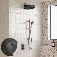 Regendouche set SaniClear Evolution Curved | 30 cm | Incl.Inbouwdeel | 2 standen handdouche | Met glijstang | IJzer Verouderd