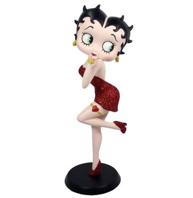 Betty Boop Blowing Kiss - Rode Glitter Jurk Beeldje 32cm Betty Boop Blowing Kiss - Rode Glitter Jurk Beeldje 32cm