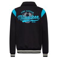 King Kerosin Milwaukee College Jacket With Collar Black & Blue -M