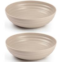 Kommetjes/schaaltjes - 8x - Dessert/ontbijt - Kunststof - D22 cm - Taupe