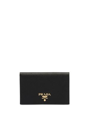 Prada porte-cartes pliant à logo - Noir