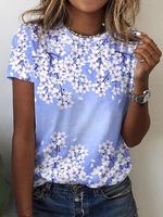 Floral Casual Short Sleeve Loosen T-Shirt