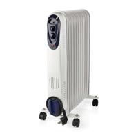 Nedis htoi30wt11 mobiele olieradiator 1000 / 1500 / 2500 w 11 vinnen instelbare thermostaat 3 warmte standen omvalpreventie wit