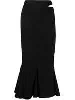 ANDREĀDAMO flared-hem flannel midi skirt - Noir