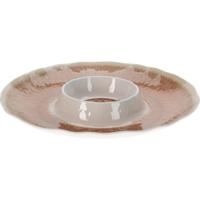 Excellent Houseware Hapjes / Tapas serveerschaal - beige - D35 cm - dienblad - melamine