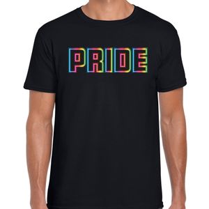 Gay Pride t-shirt met tekst - heren - zwart - LHBTI