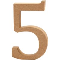 Creativ Company Cijfer 5 mdf 8cm, 1st.