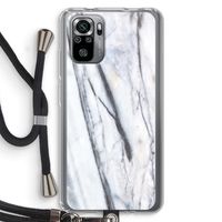 Gestreepte marmer: Xiaomi Redmi Note 10S Transparant Hoesje met koord Gestreepte marmer: Xiaomi Redmi Note 10S Transparant Hoesje met koord