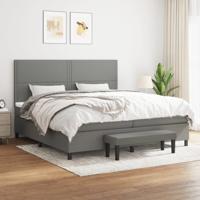 Boxspring met matras stof donkergrijs 200x200 cm