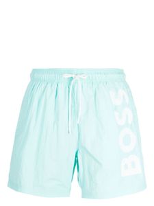 BOSS short de bain Octopus à logo imprimé - Bleu