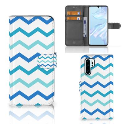 Huawei P30 Pro | Telefoon Hoesje | Zigzag Blauw