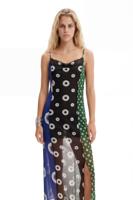 Midi-lingeriejurk met geometrische print - GREEN - L