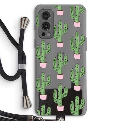Cactus Lover: OnePlus Nord 2 5G Transparant Hoesje met koord