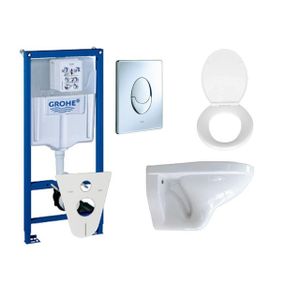 Adema Classic toiletset compleet met inbouwreservoir, softclose zitting en bedieningsplaat chroom 0729120/0729205/0261520/4345124/