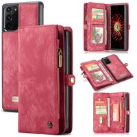 Caseme - vintage 2 in 1 portemonnee hoes - Samsung Galaxy Note 20 - Rood - thumbnail