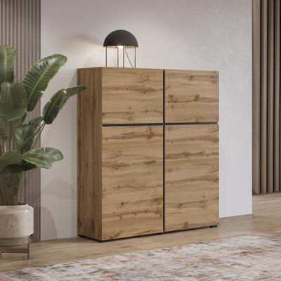 Home365 Opbergkast Crotone - 4-deurs - Wotan Eiken