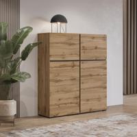 Home365 Opbergkast Crotone - 4-deurs - Wotan Eiken