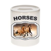 Dieren bruin paard spaarpot - horses/ paarden spaarpotten kinderen 9 cm - thumbnail