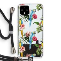 Kleurrijke papegaaien: Pixel 4 Transparant Hoesje met koord