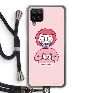Hartje: Samsung Galaxy A12 Transparant Hoesje met koord