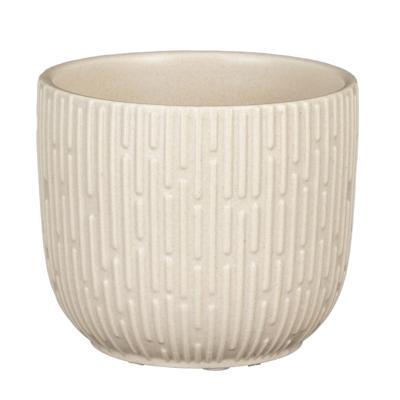 Mica Decorations Plantenpot - keramiek - mat wit - D11xH9 cm - bloempot