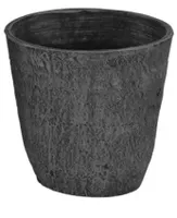 Kunststof pot rond asch stone - S