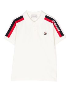 Moncler Enfant logo-patch piqué polo shirt - Blanc