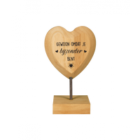 Houten hart op voet gewoon omdat je bijzonder bent