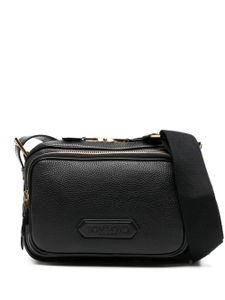 TOM FORD sacoche en cuir à patch logo - Noir