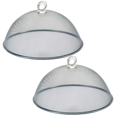 2x stuks vliegenkap/voedselkap voor voedsel zilver van metaal 30 cm