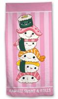 Kawaii Sushi and Rolls strandlaken 70 x 140 cm polyester