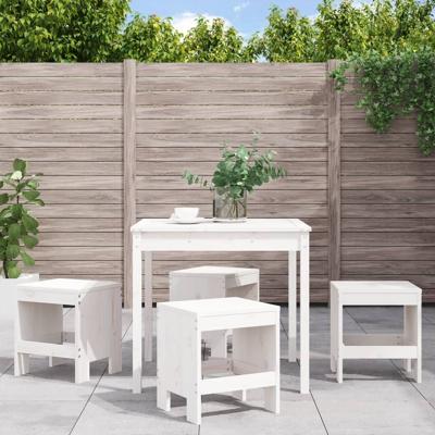 5-delige Tuinset massief grenenhout wit