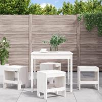 5-delige Tuinset massief grenenhout wit