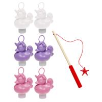 Badeendjes Hengelspel - kermis spel - voor kinderen - met 6x eendjes - en 1 hengel