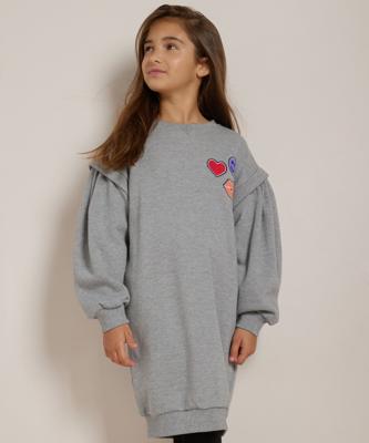 sweat jurk met pofmouw sweat jurk met pofmouw