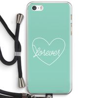 Forever heart pastel: iPhone 5 / 5S / SE Transparant Hoesje met koord