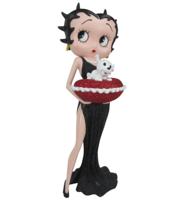 Betty Boop Met Rode Glitter Kussen Box (Zwarte Jurk) 36.5cm